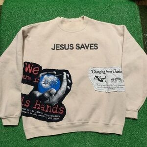 Beige Graphic Men's Sweater